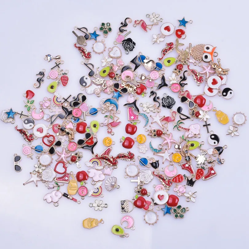 100pcs Random Styles Mixed Bulk Lots Charms For Jewelry Making Supplies Diy  Bracelet Necklace Earring Keychain Pendant Wholesale - Charms - AliExpress