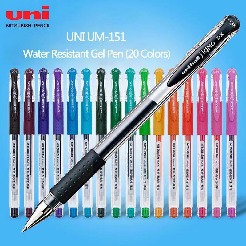 

Japan Uni UM-151 Gel Pen 0.38mm Bullet Tip Writing Smooth Student Notes Special School Supplies 20 Colors Available Stationery