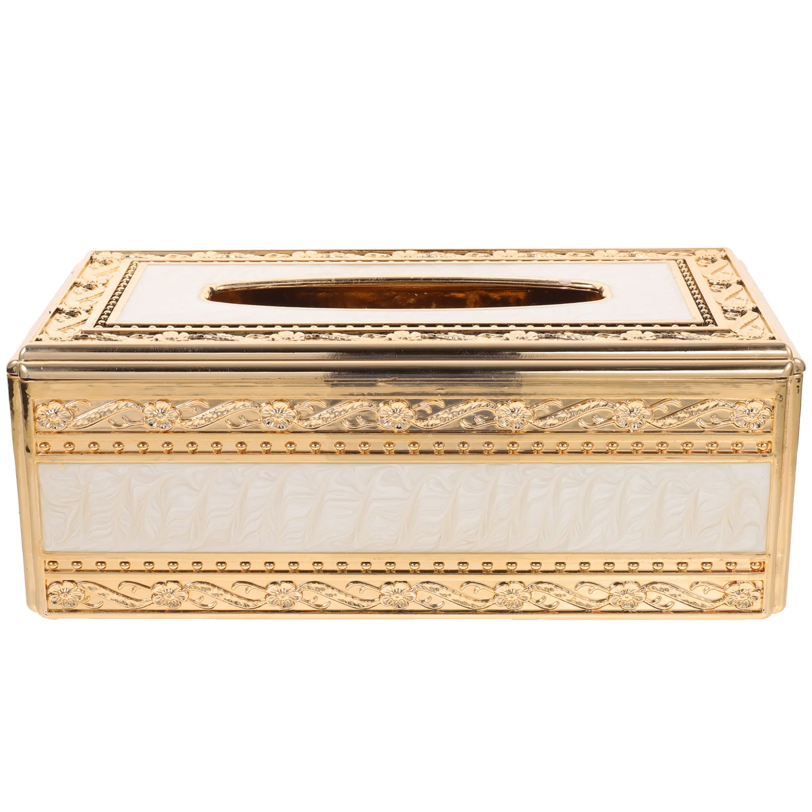 

Inlaid Gold Jade Tissue Box Case Paper Towels Acrylic Holder Tabletop Decor Restaurant Napkin Organizer for KTV Work Desk