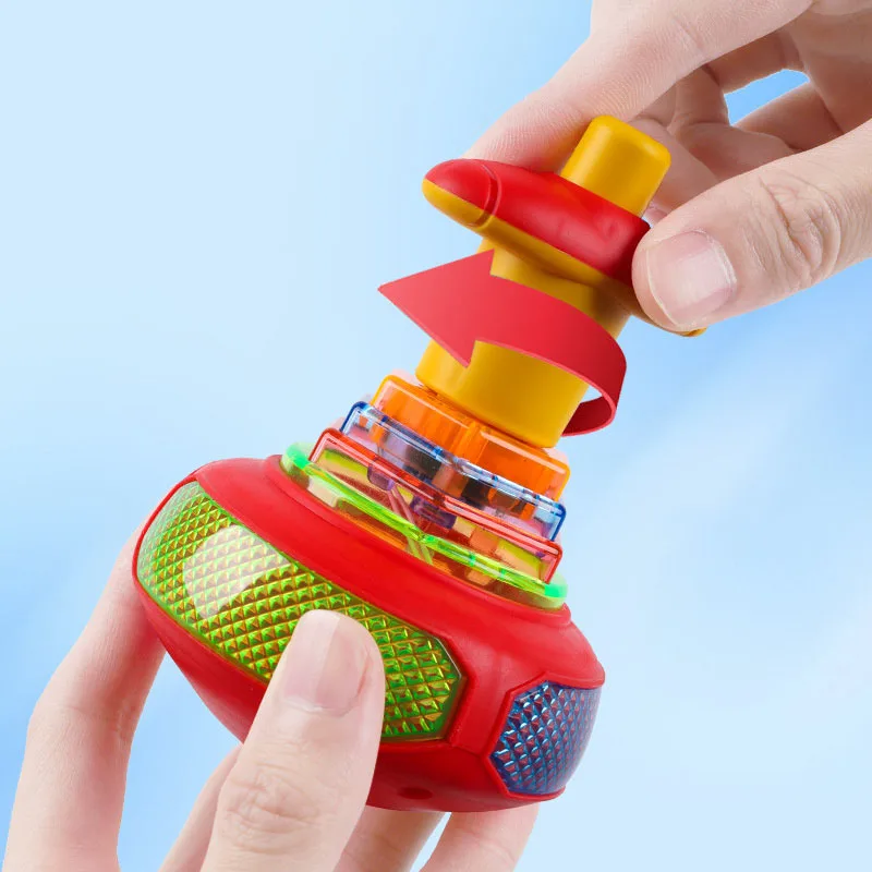 Light Up Spinning Tops Luminous Colorful Top Ejection Toy Classic Gyroscope Novelty Bulk Toys Party Favors for Kids Children - 3