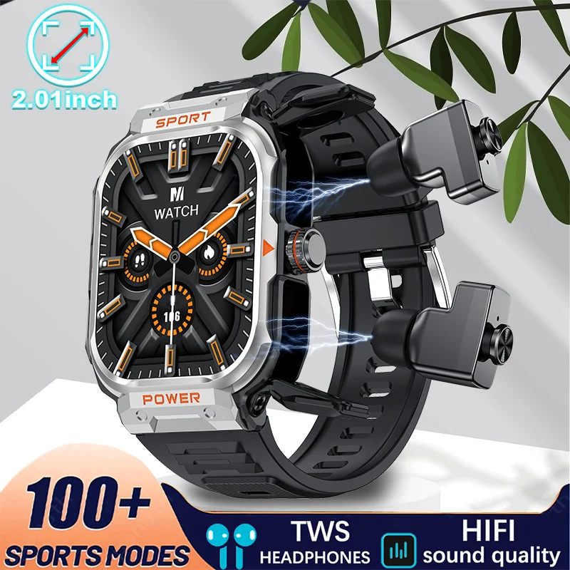 

NFC 2 In 1 Bluetooth Headset Smart Watch TWS Music Talk With Earbuds 4 Hours Of Strong Sound Effects Music Lover Men SmartWatch