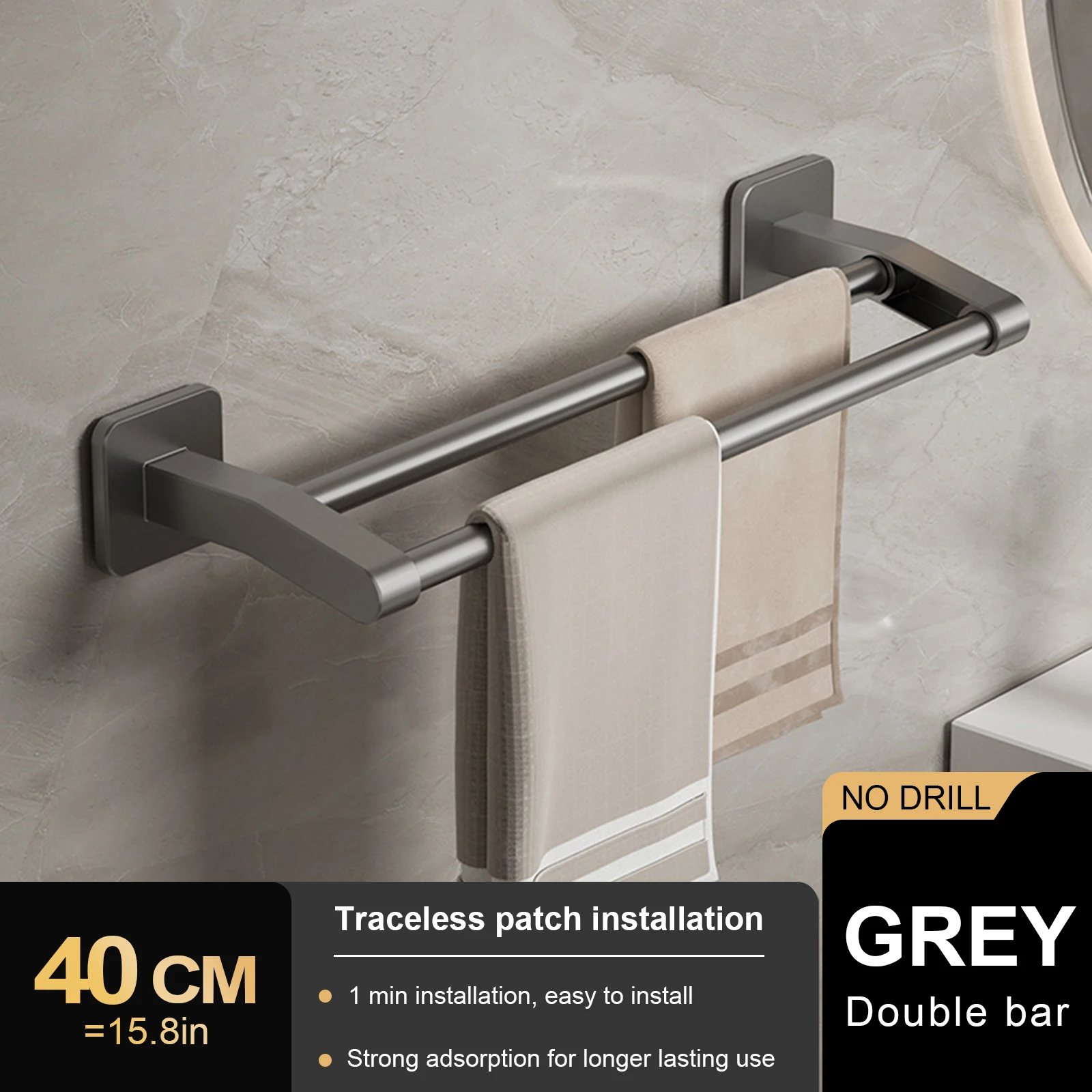 Grey 2 Bar 40cm