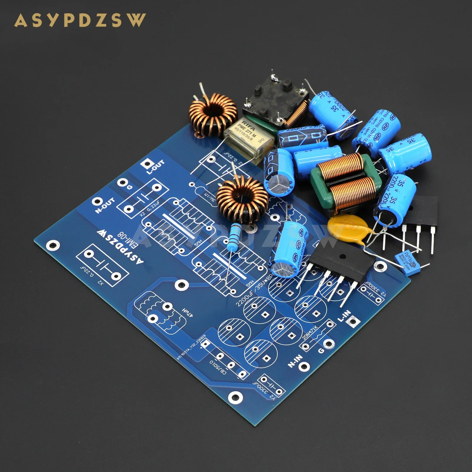 EMI-08 HIFI 초저소음 EMI AC 전원 필터 DIY 키트, 전원 정화 필터 소켓용 마감 보드 15A