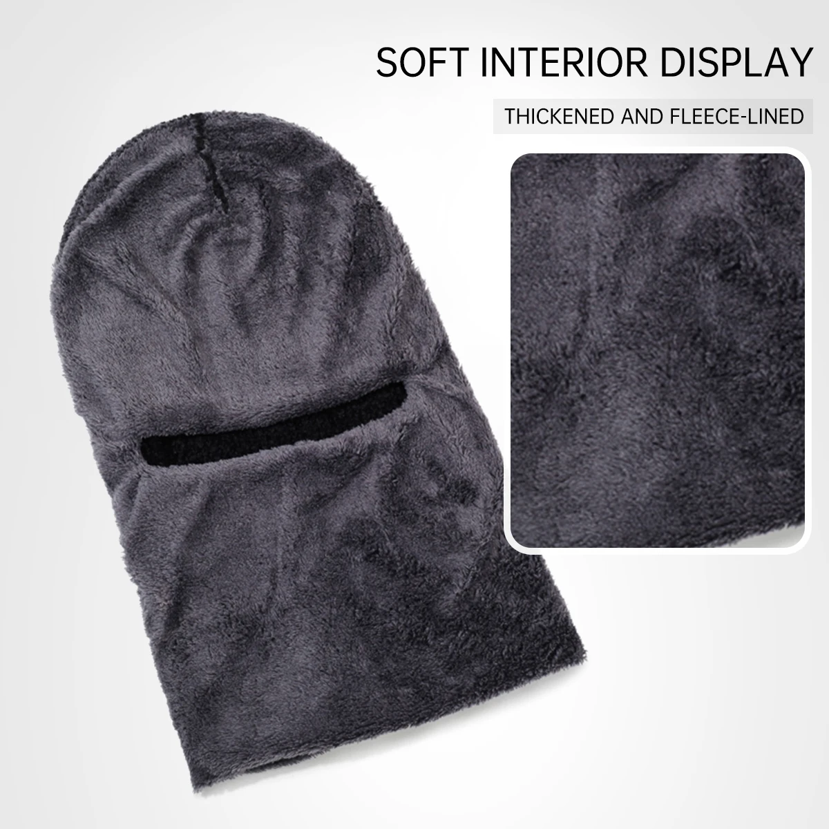 Men's Winter Thickened Warm Knit Hat with Integrated Neck Warmer, Cotton Hat for Winter Cycling, Windproof and Cold-Proof Headgear, Knitted Hat