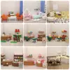 Miniature Items Furniture Family Toy Dollhouse Livingroom Bathroom Kitchen Classroom Set Pretend Creative Ideas Kids Toy Gift 2