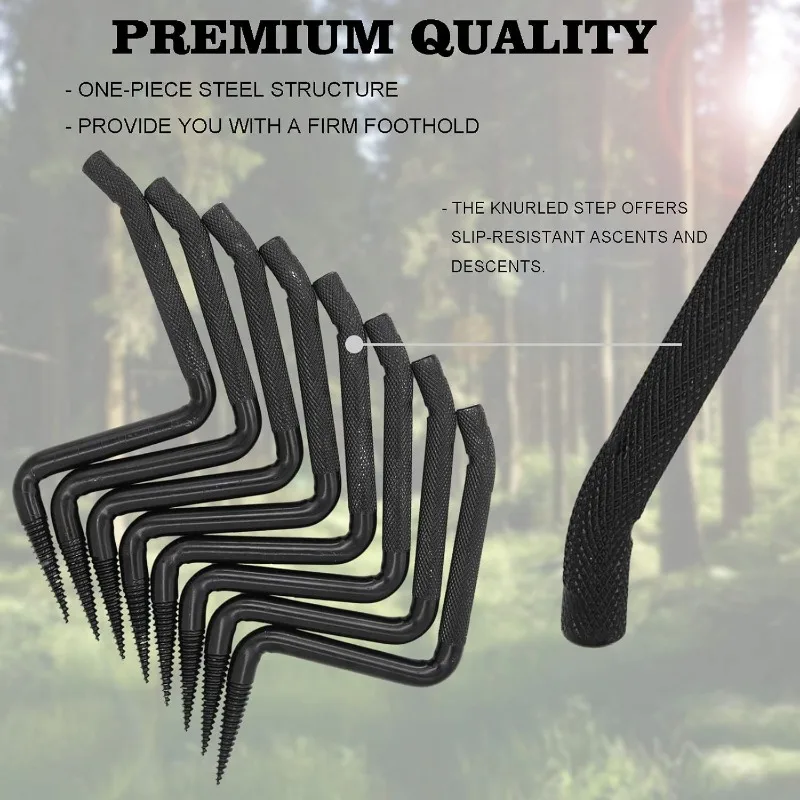 4 inch Screw-in Tree Steps Hunting Hold up to 705 lbs Fits Climbing to Tree Stands Slip-Resistant knurling Pattern