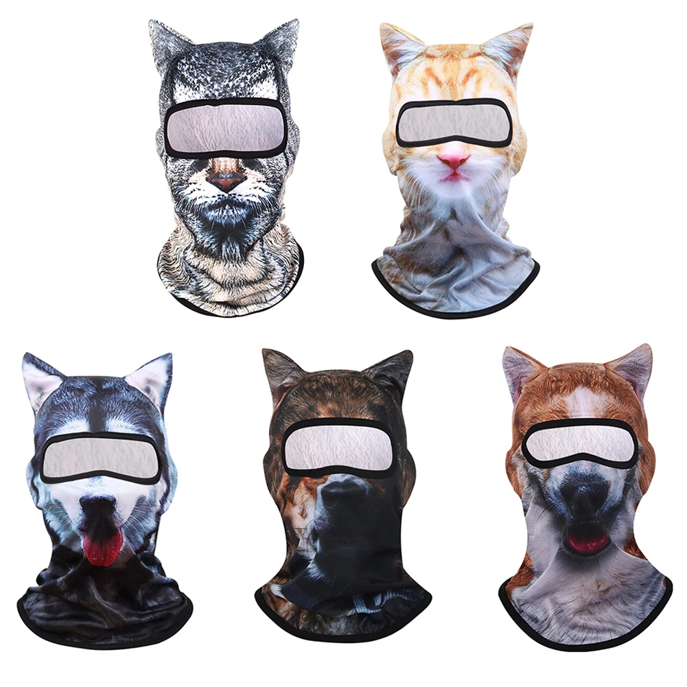 Passamontagna Gatto 3D, Divertente Protezione Solare A Forma Di Animale, Per Sci, Festival Musicali, Rave E Halloween, Taglia Unica 43x25 Cm