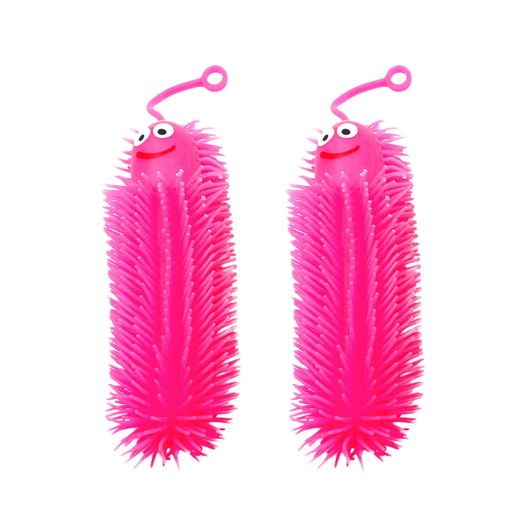 

2 Pcs Vent Hairball Toys Novelty Squeeze Shine Autism Kids Soft Rubber Fun