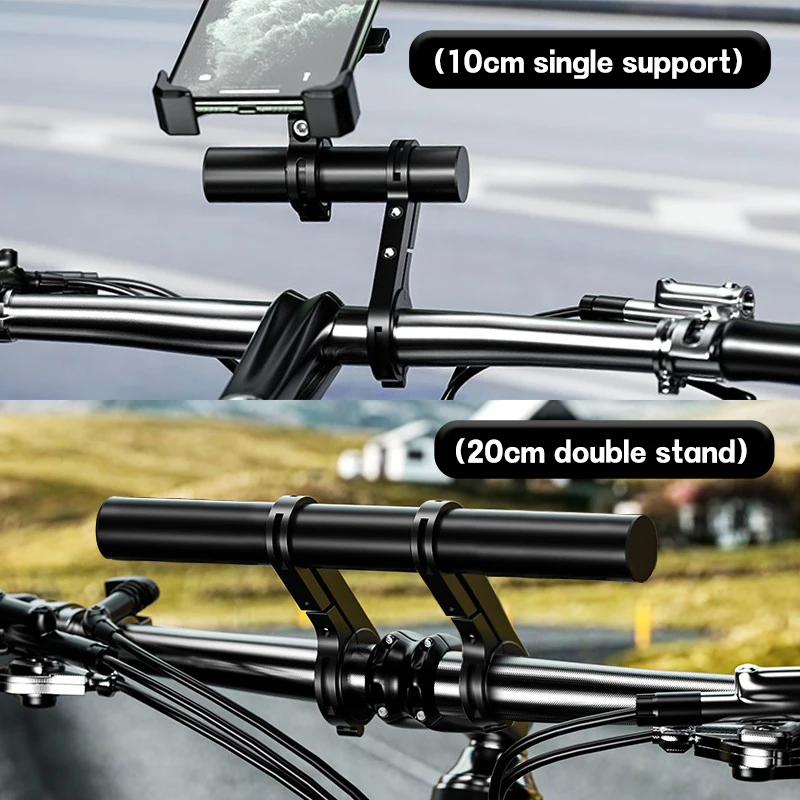 Volkmi 1 Extension de Vélo de Montagne Extension de Guidon Lumière de Vélo Support de Navigation pour Ordinateur Noir