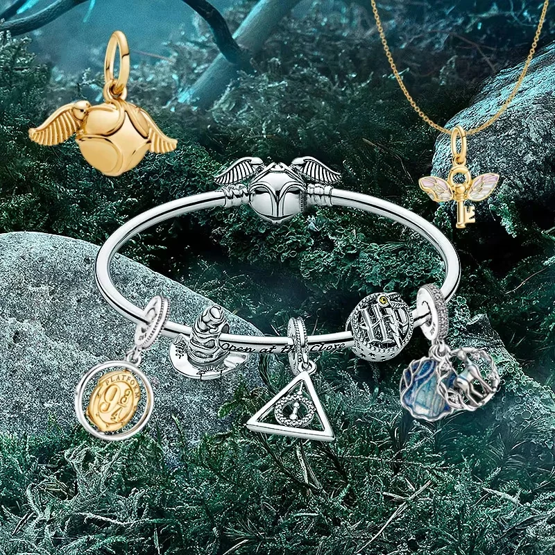 MINISO Charms Beads 925 Sterling Silver For 925 Original Harry 3mm Potter Bracelets Women Pendant DIY Jewelry Make Gifts 3