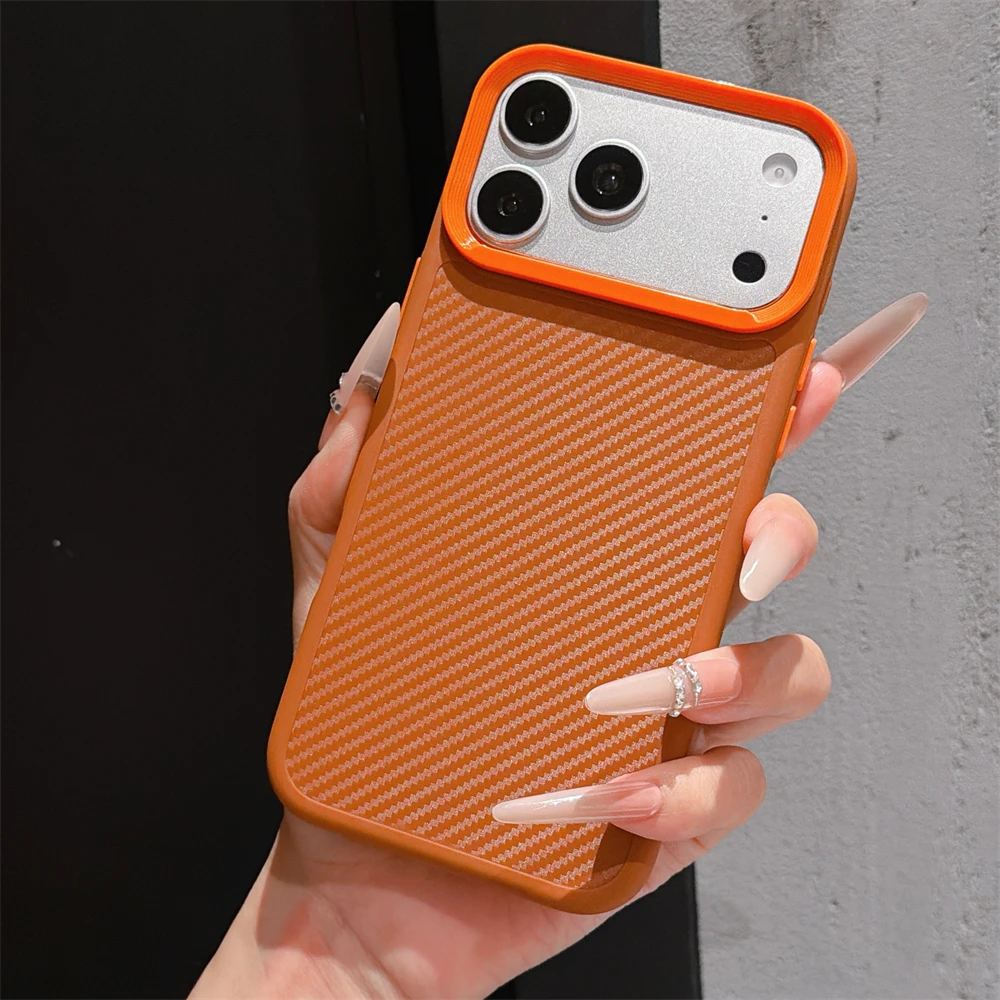 Shockproof Carbon Fiber Pattern Armor Phone Case - Durable Protective Cover