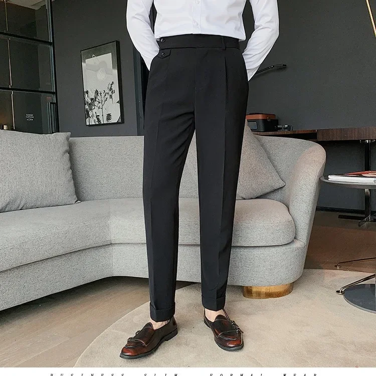 Men's Nine-Point Two-Piece Suit Pants Business Casual Straight Leg Loose Fit business pants suit pants men pants
