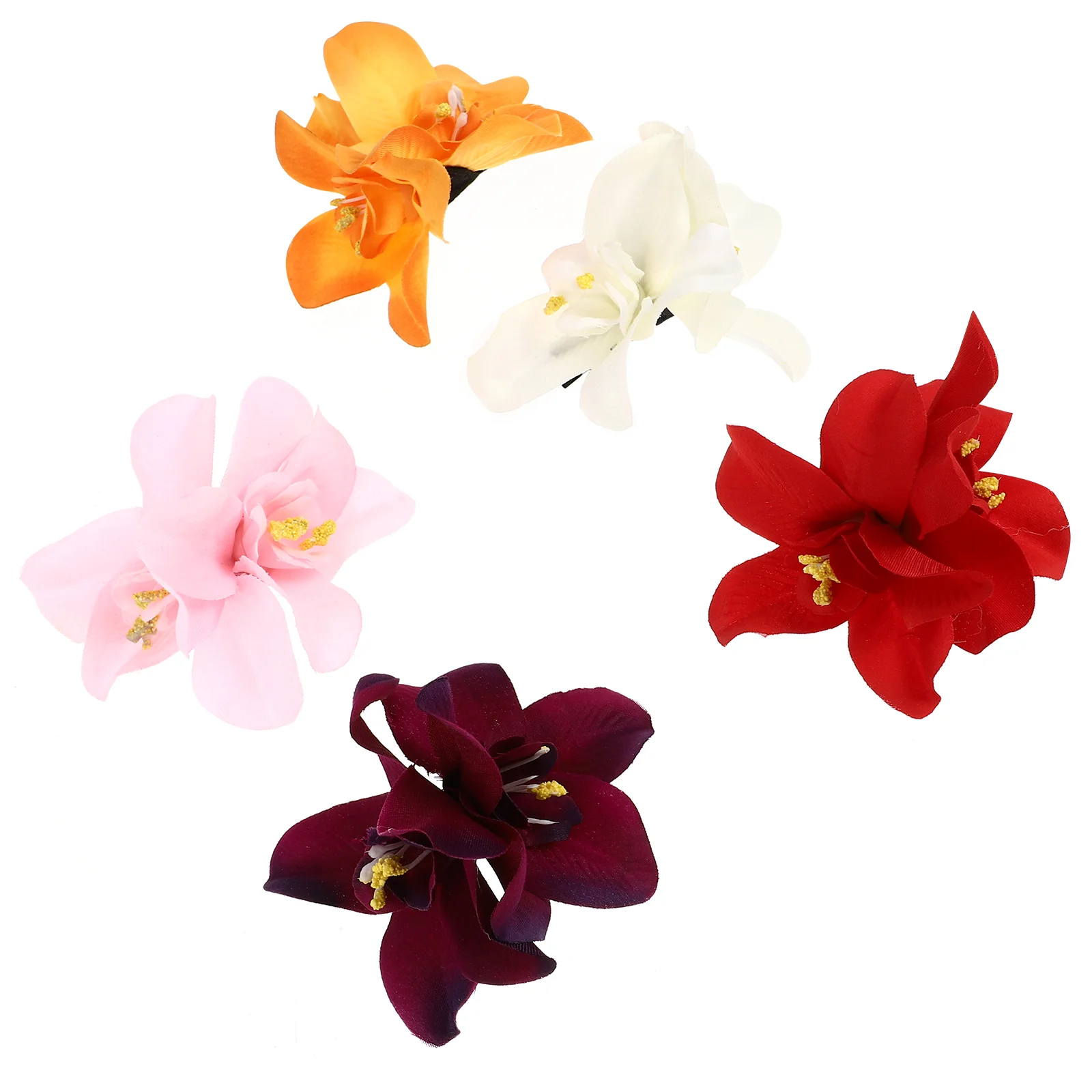 

5 Pcs Flower Hairpin Party Women Girl Headpiece Artificial Flowers Hawaii Headband