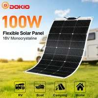 Panneau solaire flexible DOKIO 100W 18V monocristallin pour camping-car, bateau, camping, maison 1