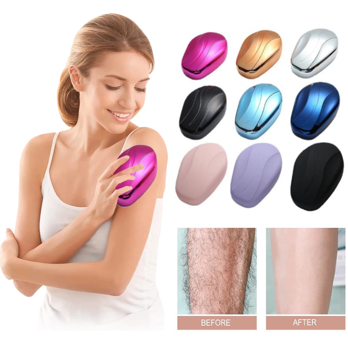 

Physical Hair Removal Painless Safe Epilator Easy Cleaning Reusable Body Beauty Depilation Tool Glass Hair Removal for Men Women