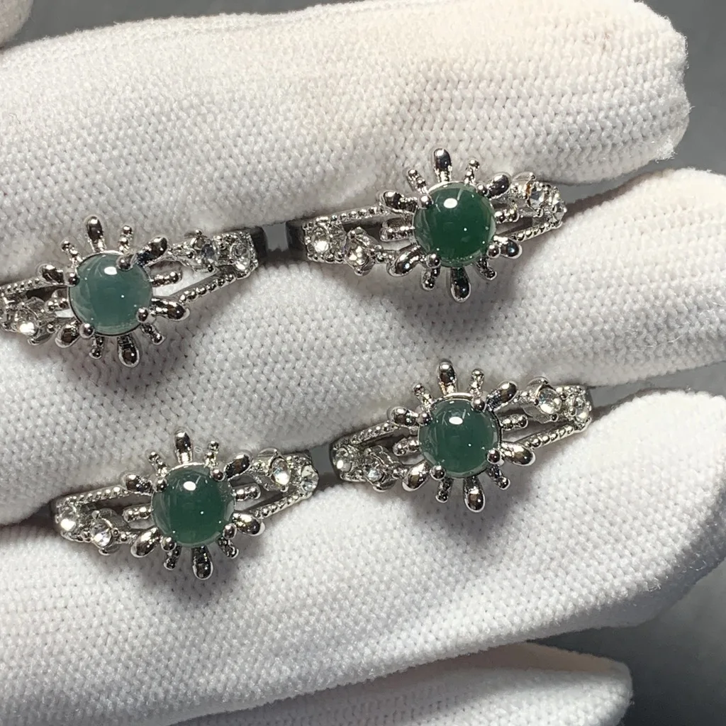 Natural Burma Jade Ring Adjustable Female Ring Jewelry for Women Gift Wholesale High Quality Vintage Fine