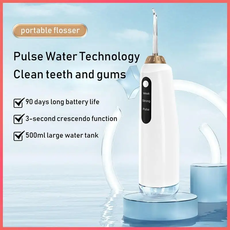 Cordless Water Flosser with 3 Modes Portable 330ml Water Tank Low Noise Long-Lasting Water Picks for Teeth Cleaning and Flossing 5