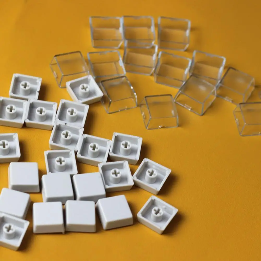 Transparent Double-Layer Keycap Set with Stickers for Mechanical Keyboards (10 Sets)