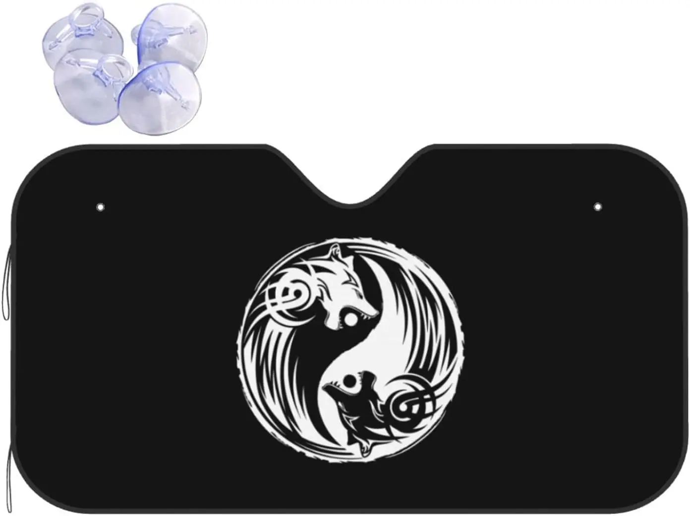 

Автомобильный солнцезащитный козырек с узором «Wolf of Yin Yang», солнцезащитный козырек для большинства седанов, внедорожников, грузовиков, блоки с УФ-лучами сохраняют прохладу ваш автомобиль