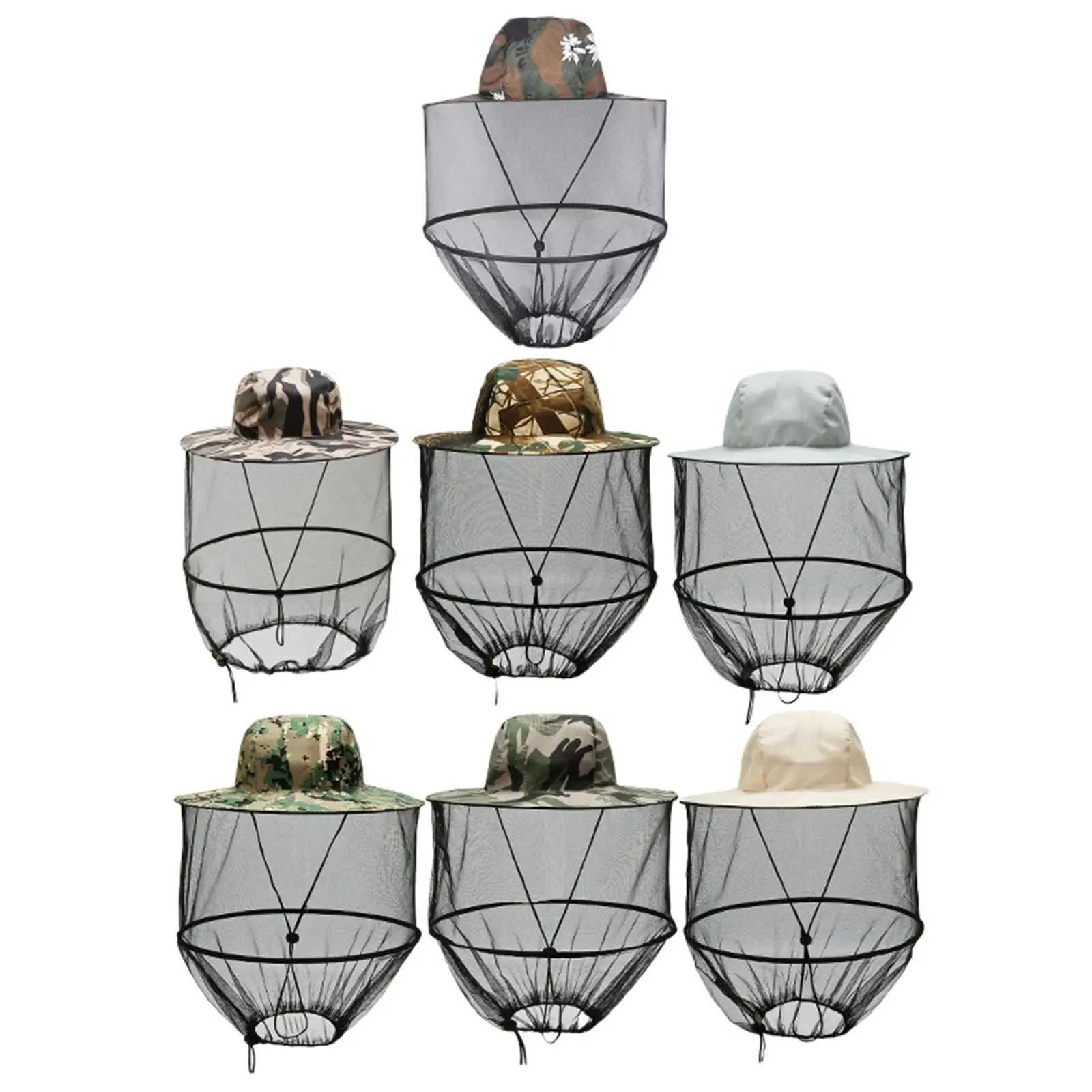

Men Net Mesh Protective Hat Bucket Midge Mask Bee Keeper Hats for Camping