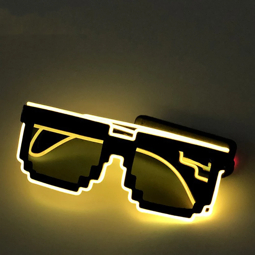 Neuartige, im Dunkeln leuchtende LED-Brille, Neonlichter, EL, blinkend, leuchtend, für Hochzeit, Geburtstag, Halloween, Dekoration, Partyzubehör – Detail 7