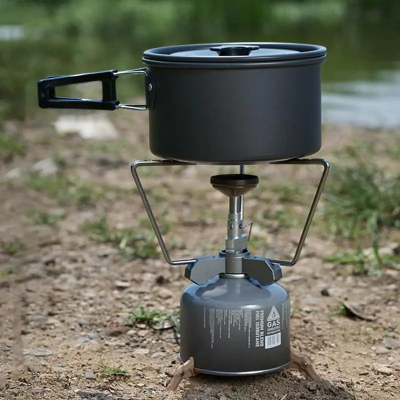 Support Trépied Pour Cartouche De Gaz - Camping Randonnée - Noir