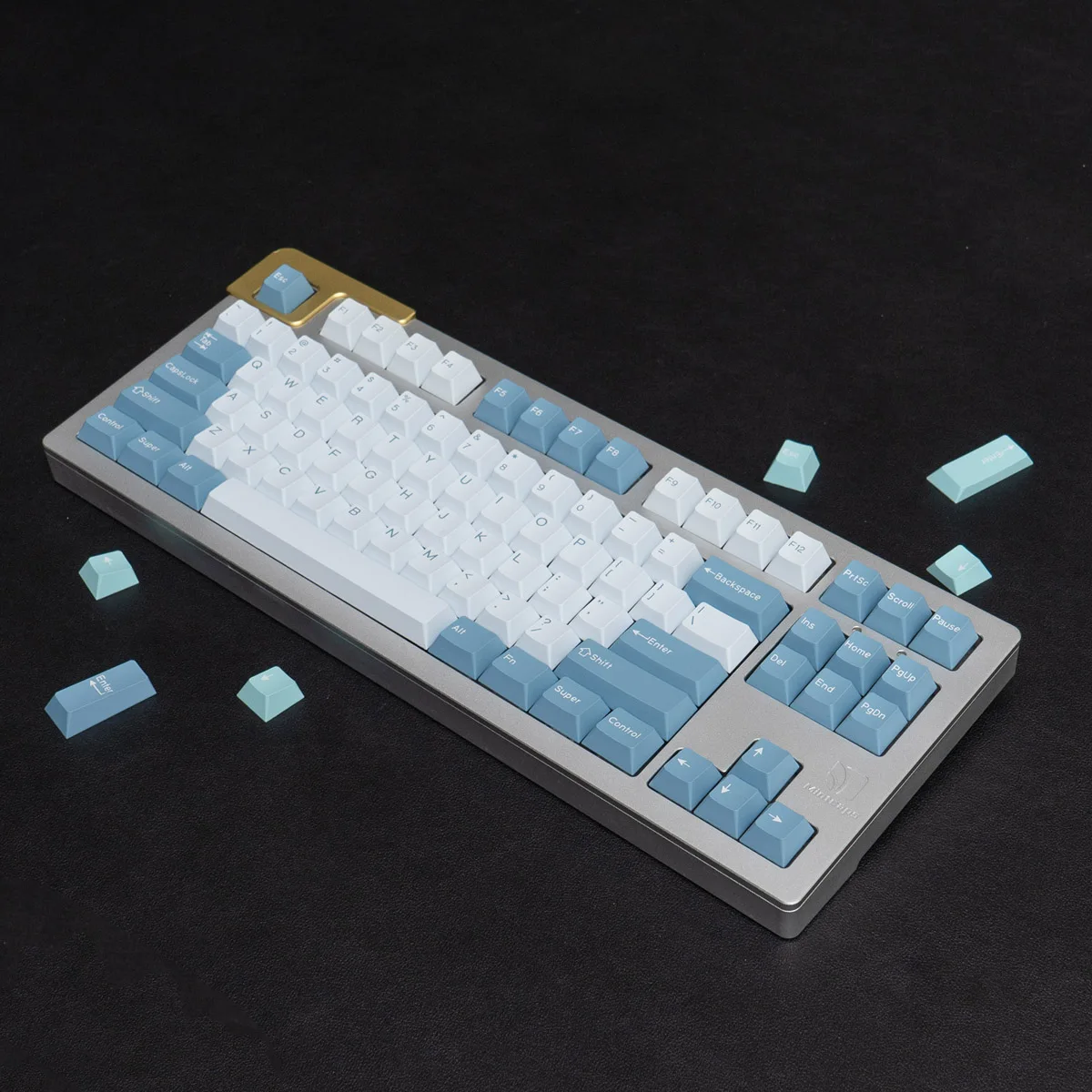 cereja, tiro duplo, personalidade personalizada inglesa, teclas para teclado mecânico 61