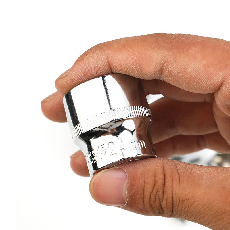 래칫 용 3/8 소켓 헤드 렌치 세트 8 24mm 육각형 짧은 스패너 헤드 키 도구 자동 수리 육각 너트 제거 도구