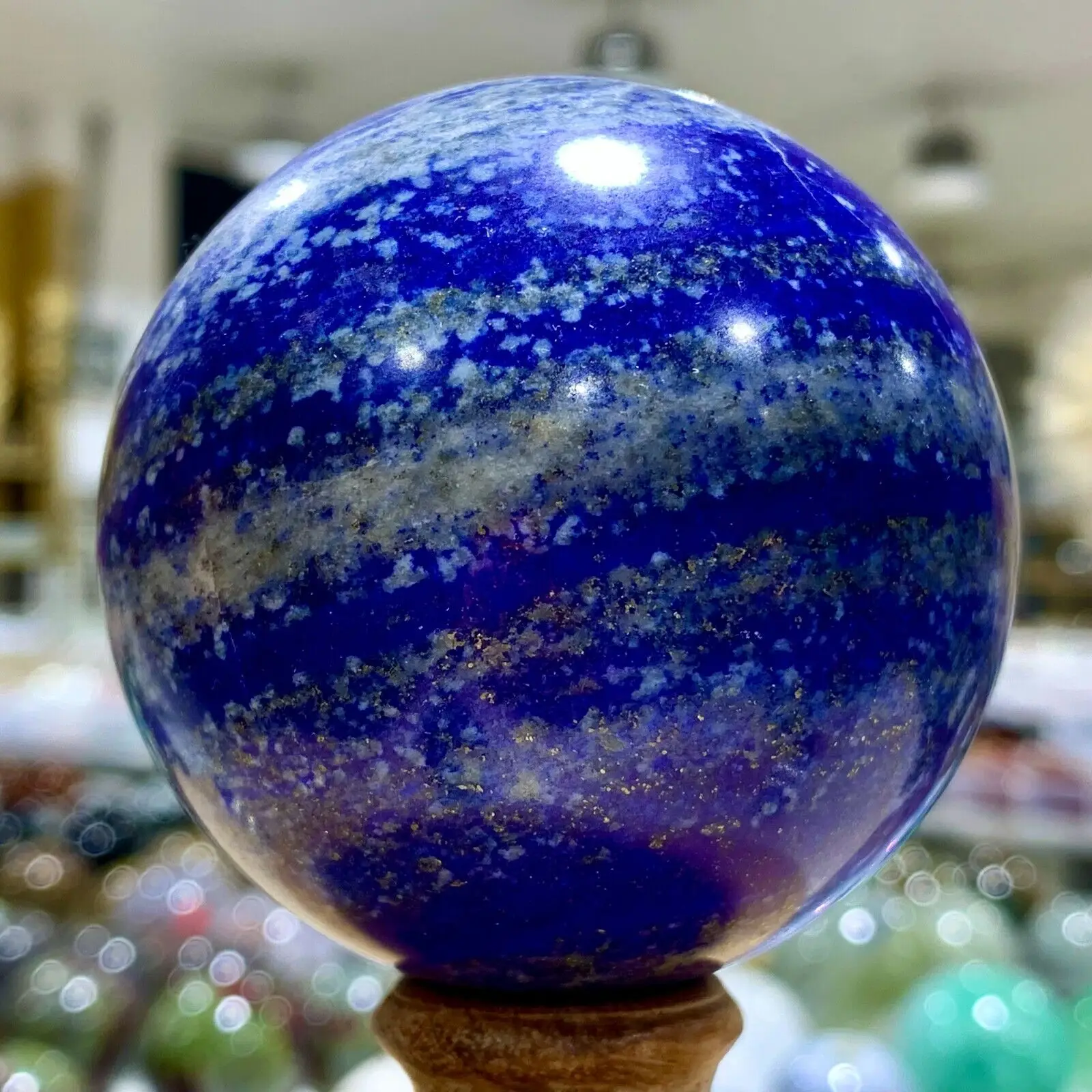 

Natural lapis lazuli Jasper quartz ball, crystal ball aura restoration