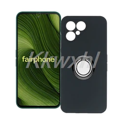 Shockproof Back Ring Holder Phone Case with Bracket for Fairphone 6 (Ring Case Black)