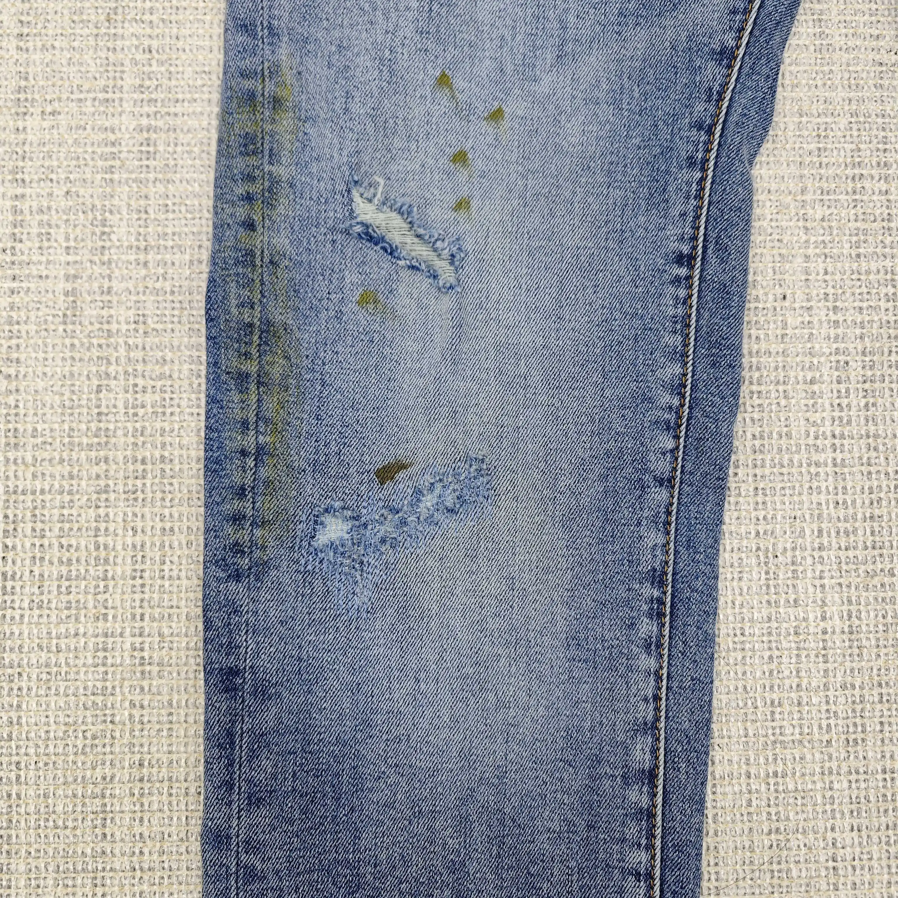 Purple Jeans Black Label Low Raise high Street Daily Skinny Worn Light Indigo Blowout Men Denim Jeans 019 Drop shipping