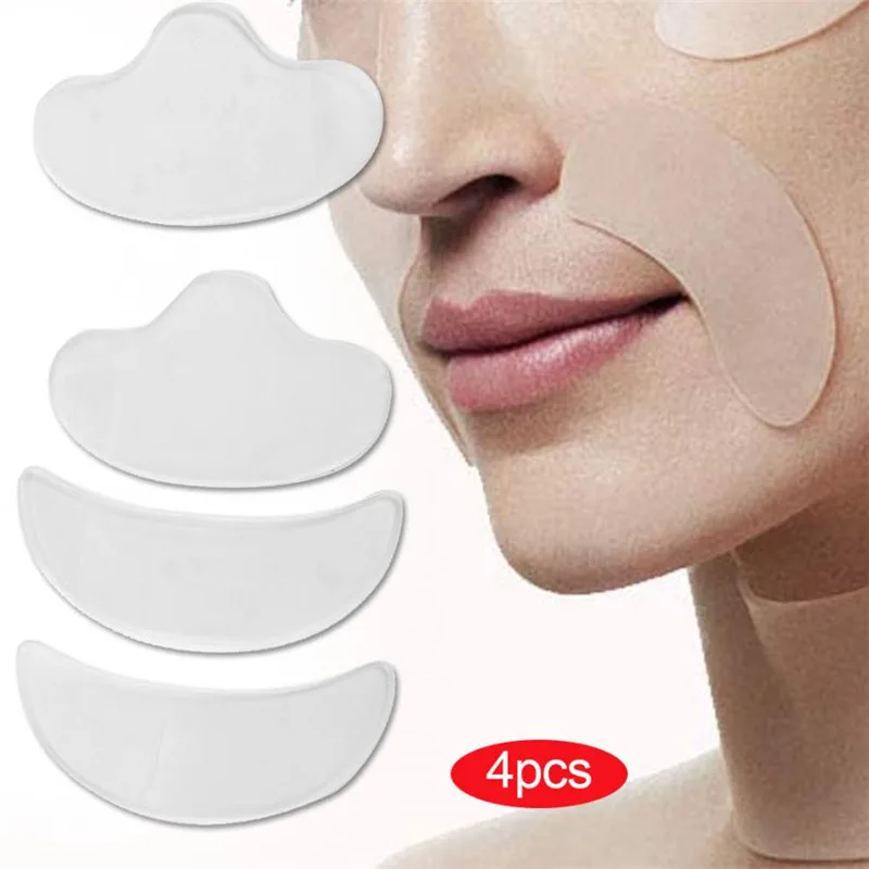 

4Pcs/Set Reusable Face Anti-aging Lifting Patch Women Skin Care Silicone Moisturizing Forehead Anti-Wrinkle Sticker