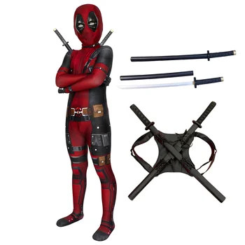 Deadpool Smile Hero Costume pour enfants + épées pour enfants