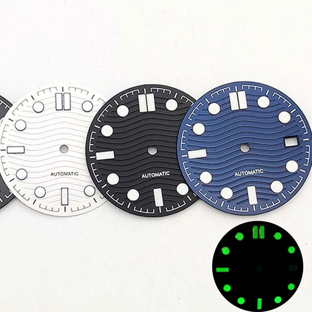Lancette Per Orologio Miuksi - Bianco E Nero, Luminose (verde