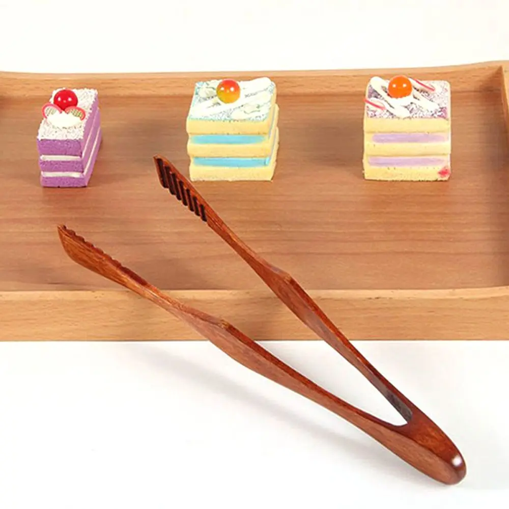 

Bamboo Salad BBQ Snack Clamp Toaster Tongs Cooking Utensils Kitchen Tools Food Clip