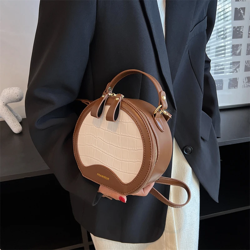 

Роскошная дизайнерская женская сумка через плечо, круглая сумочка-тоут с барабаном, клатч с ручкой и плечевым ремнём