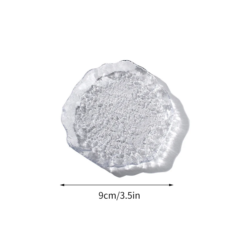 צלחות דקורטיביות מזכוכית צלחת ארוחה שקופה צלחת שולחן תצוגת תכשיטים צלחת קינוח עוגה צלחות שולחן קישוט