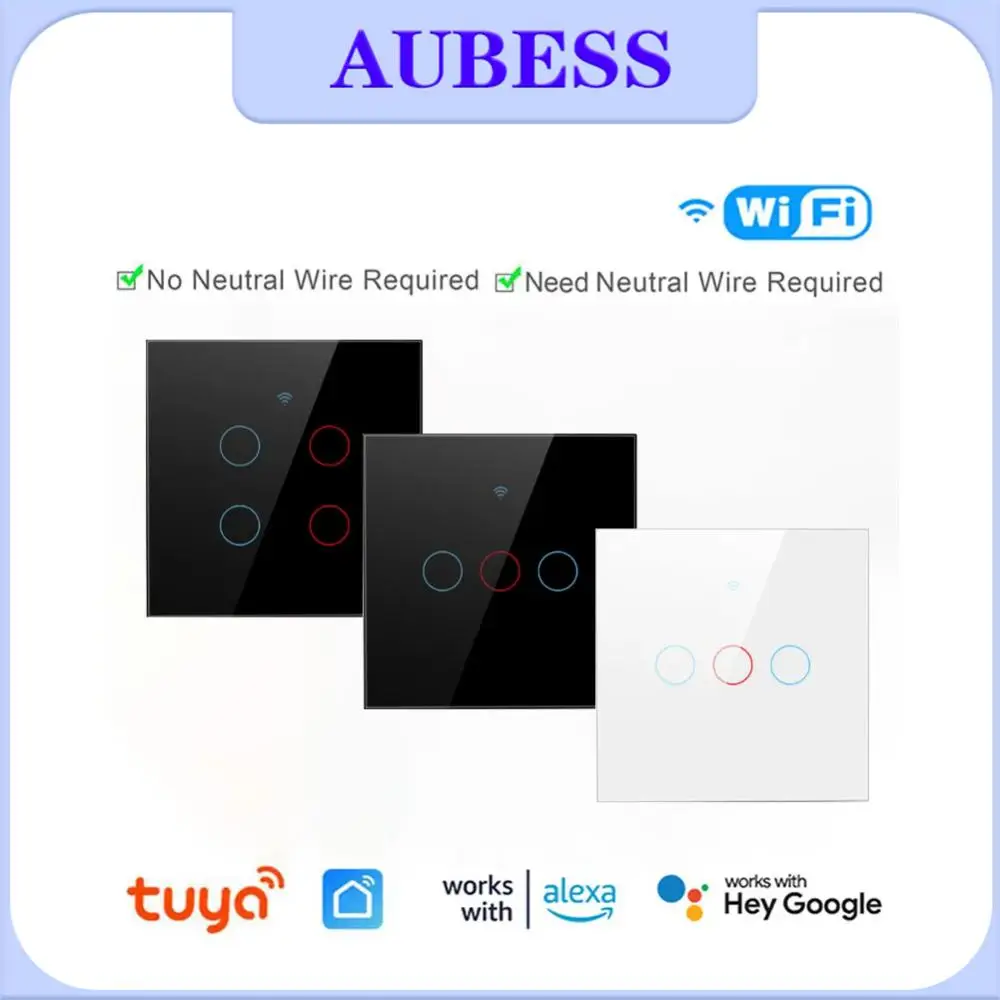 Tuya WiFi Smart Wall Switch EU Touch Light Switch Smart Life Remote