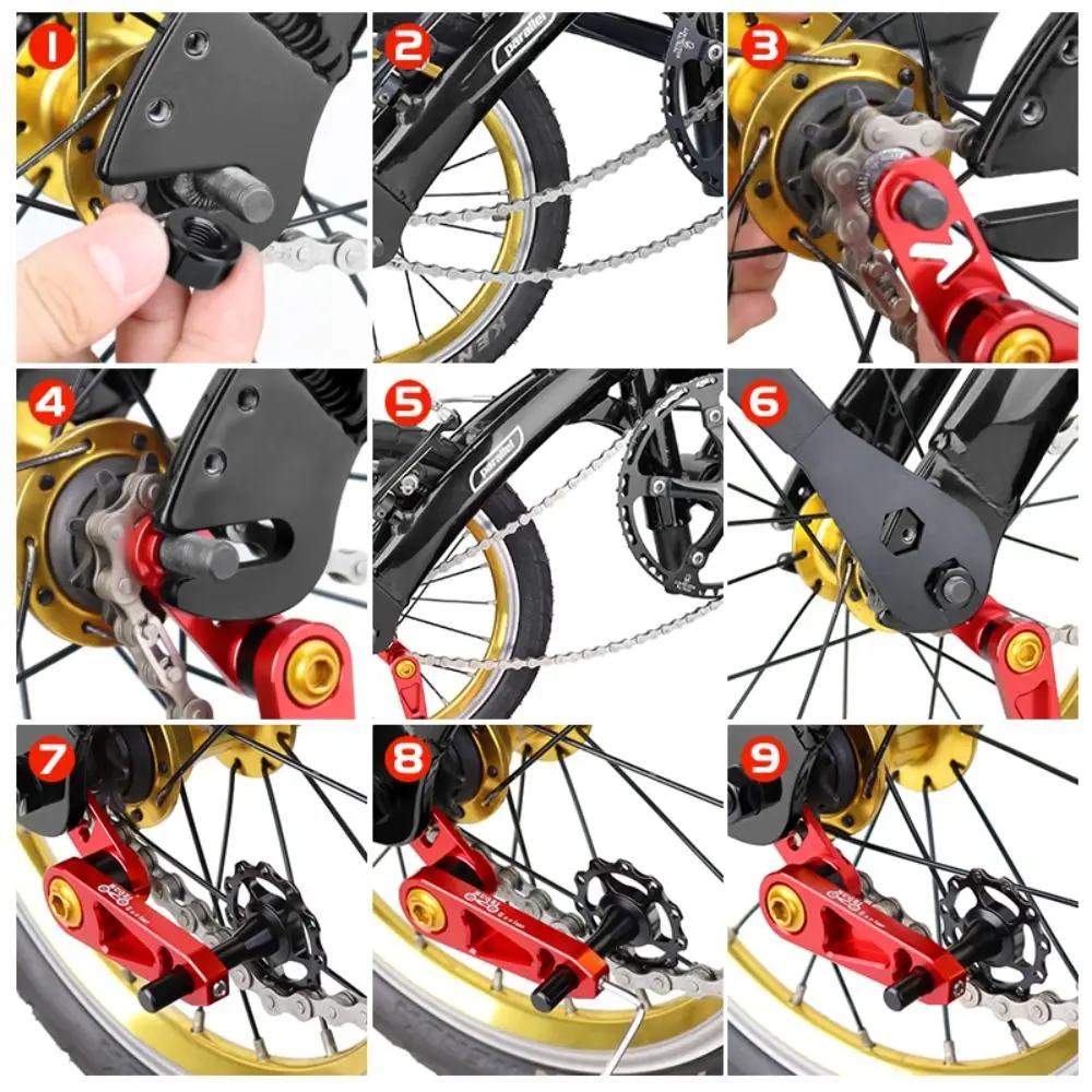 Aluminum Alloy Bike Chain Guide Hollow design Adjustable Chain Stabilizer Jockey Wheel Rust-proof Single Speed Chain Tensioner