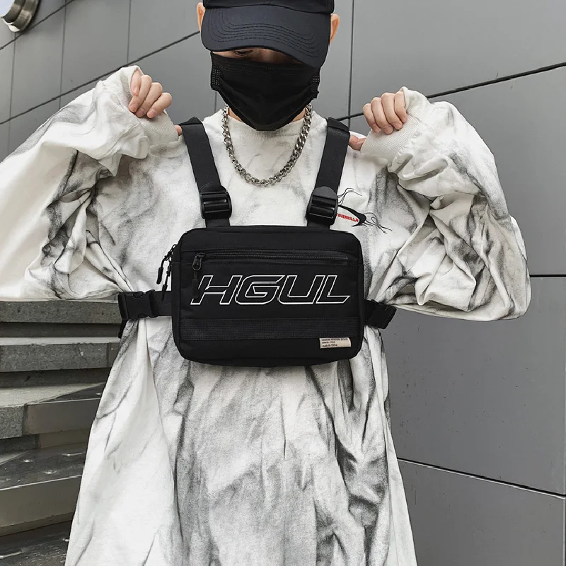 

2022 Hip-hop Streetwear Vest Backpack High Quality Oxford Unisex Chest Packs Multi-function Tactical Chest Rig Bag Dropshipping