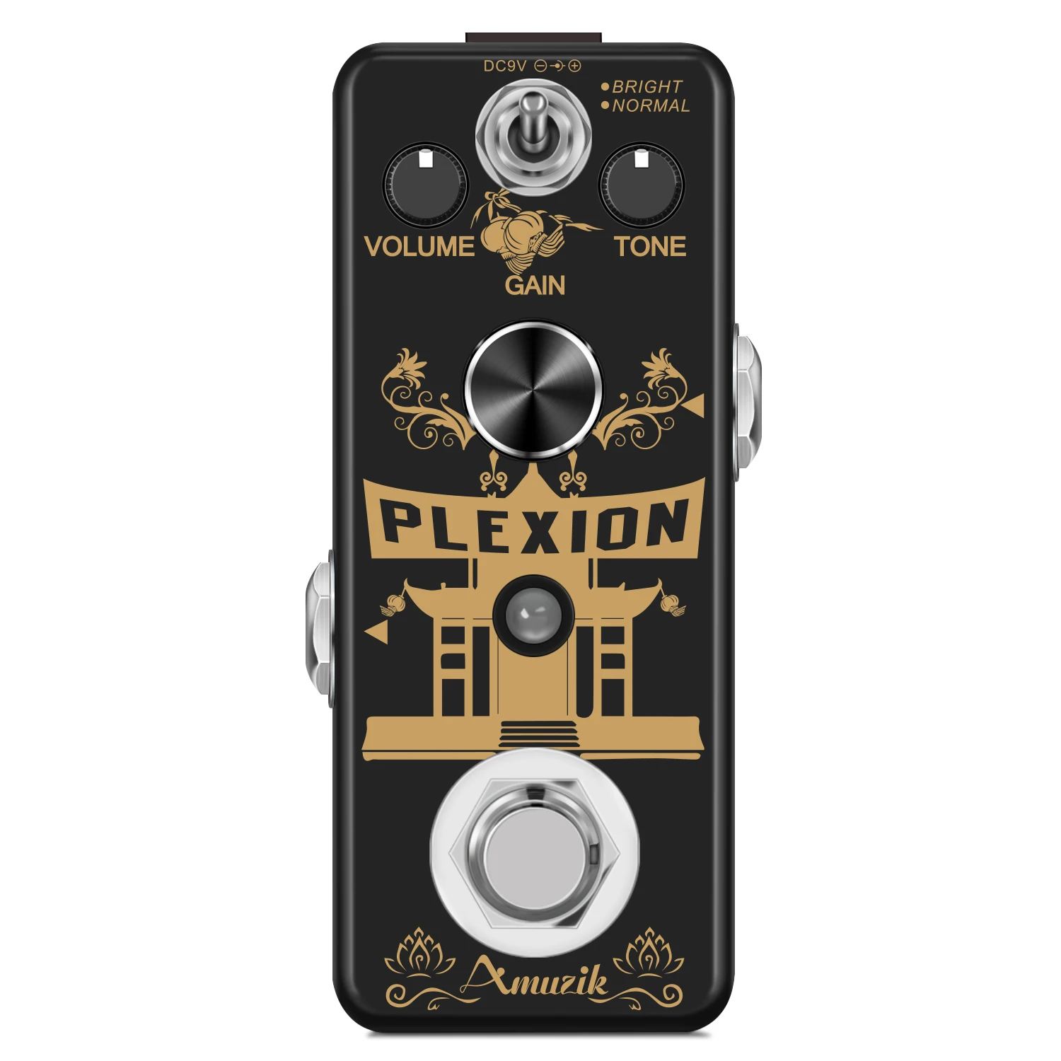 Amuzik LEF-324 Plexion Distortion Pedal for Guitar & Bass with Bright and Normal Mode True Bypass kmise guitar effects pedal distortion crunch style dc 9v true bypass for electric guitar