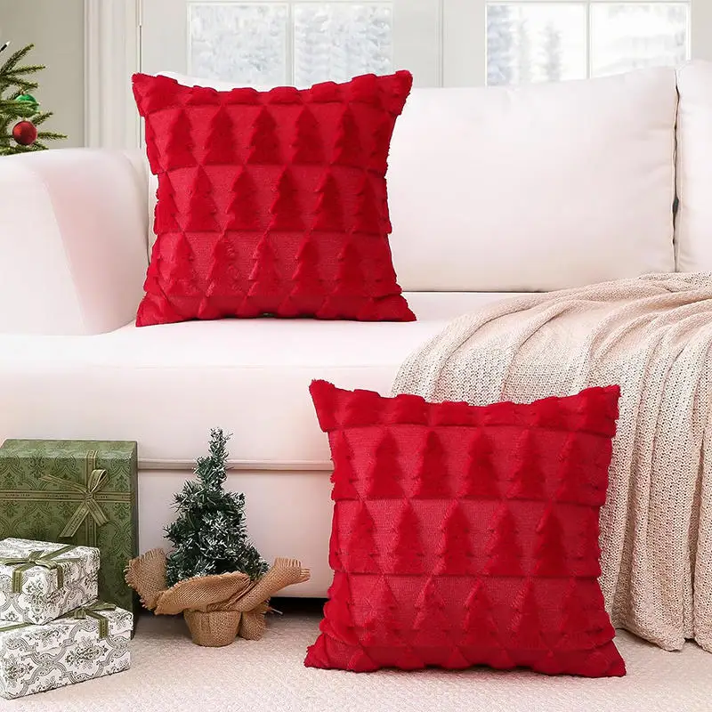 Runtow 45 x 45 cm Kissenbezüge mit Weihnachtsbaummuster, 2025, Frohe Weihnachten, Dekoration für Zuhause, Weihnachtsgeschenke, Neujahr, Sofa-Dekoration, Navidad – Detail 10