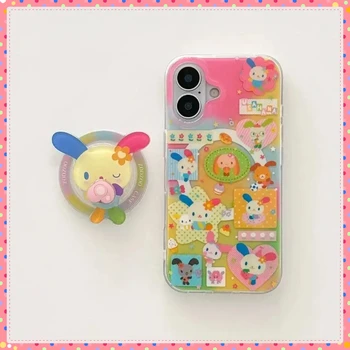 Rainbow Rabbit dopamine bunny art Phone case For magsafe iPhone 17 16 15 14 13 Pro Max Case Cute Luxury Cartoon shockproof Cover 1