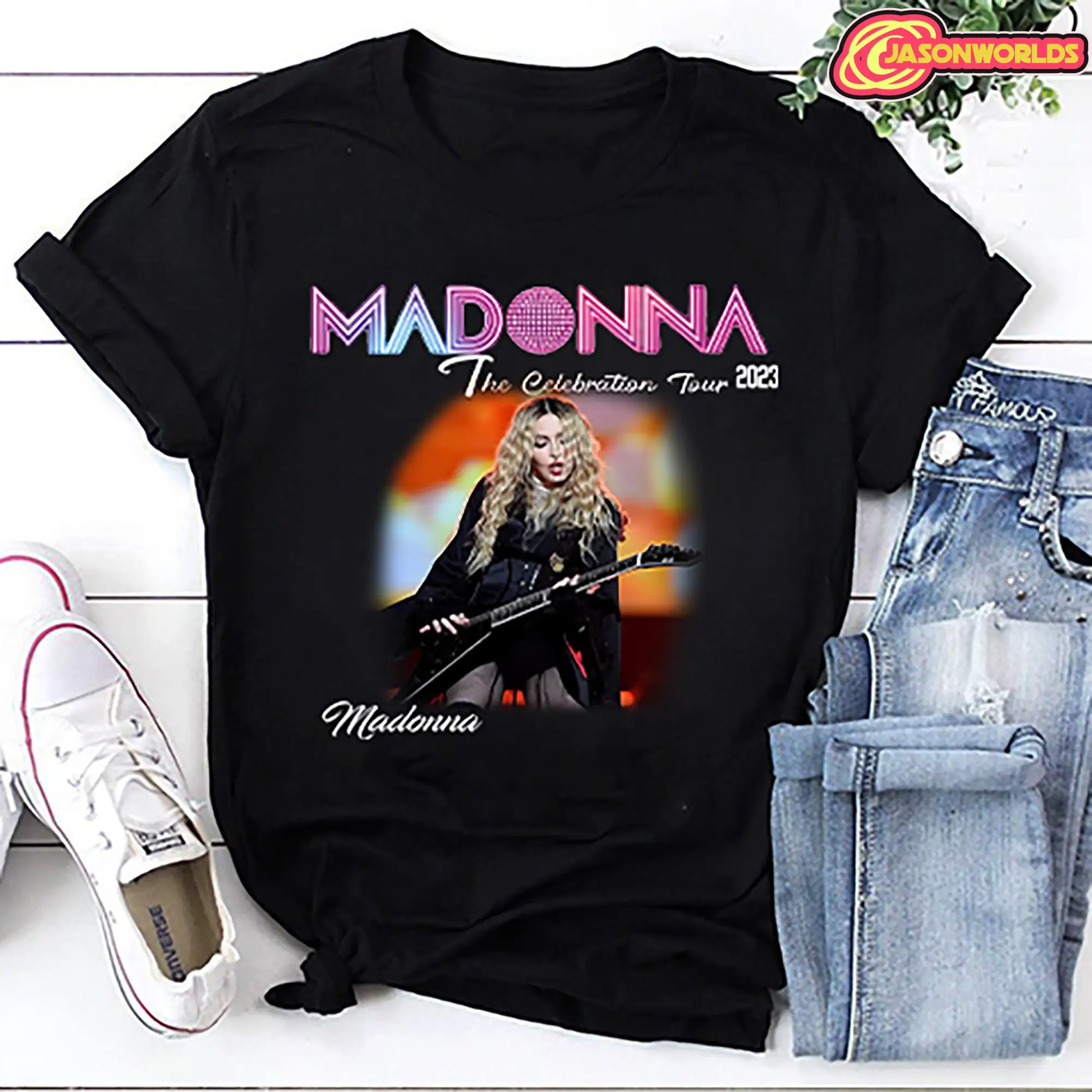 T-Shirt Madonna, Madonna The Celebration Tour Shirt, Camicia Vintage Unisex