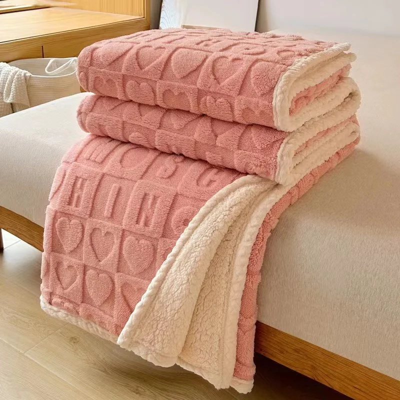 

Tafu plush blanket winter thickened coral plush small blanket office nap blanket bed with sofa air conditioning blanket