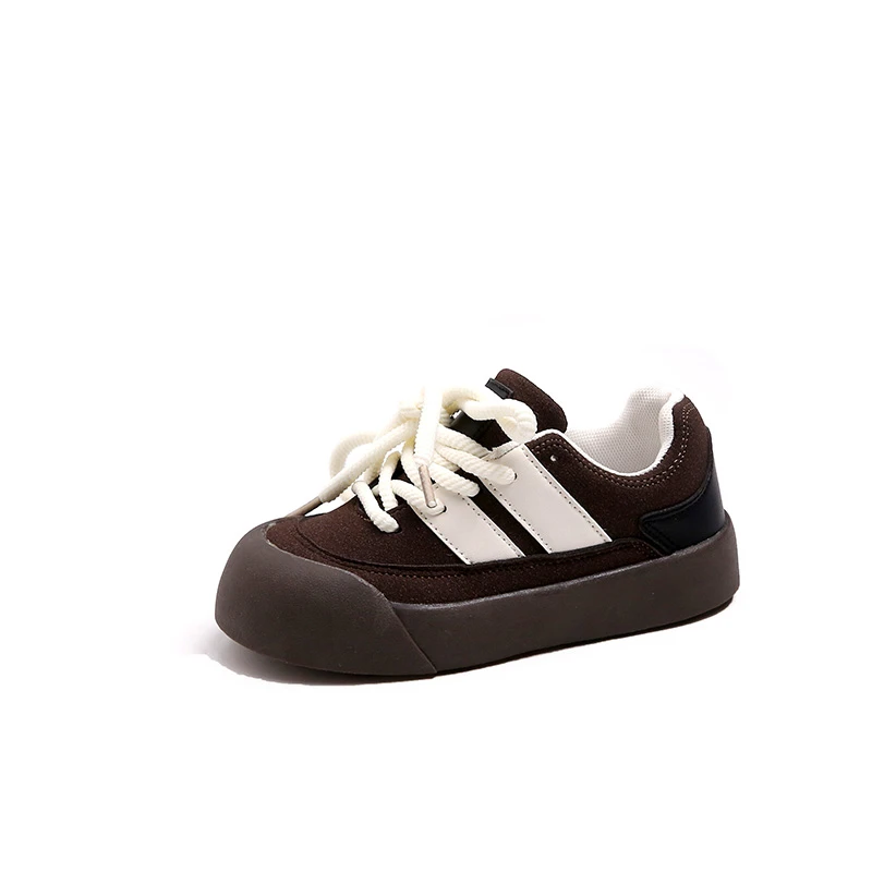 Children Boys Girls German Trainer Genuine Leather Sneakers Toddler Kid Light Breathable Sports Running Shoes