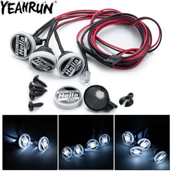 YEAHRUN RC Car LED Light with Light Cover Hella Sticker for 1/10 RC Crawler TRX4 TRX6 Axial SCX10 Tamiya CC01 D90 TF2 Parts
