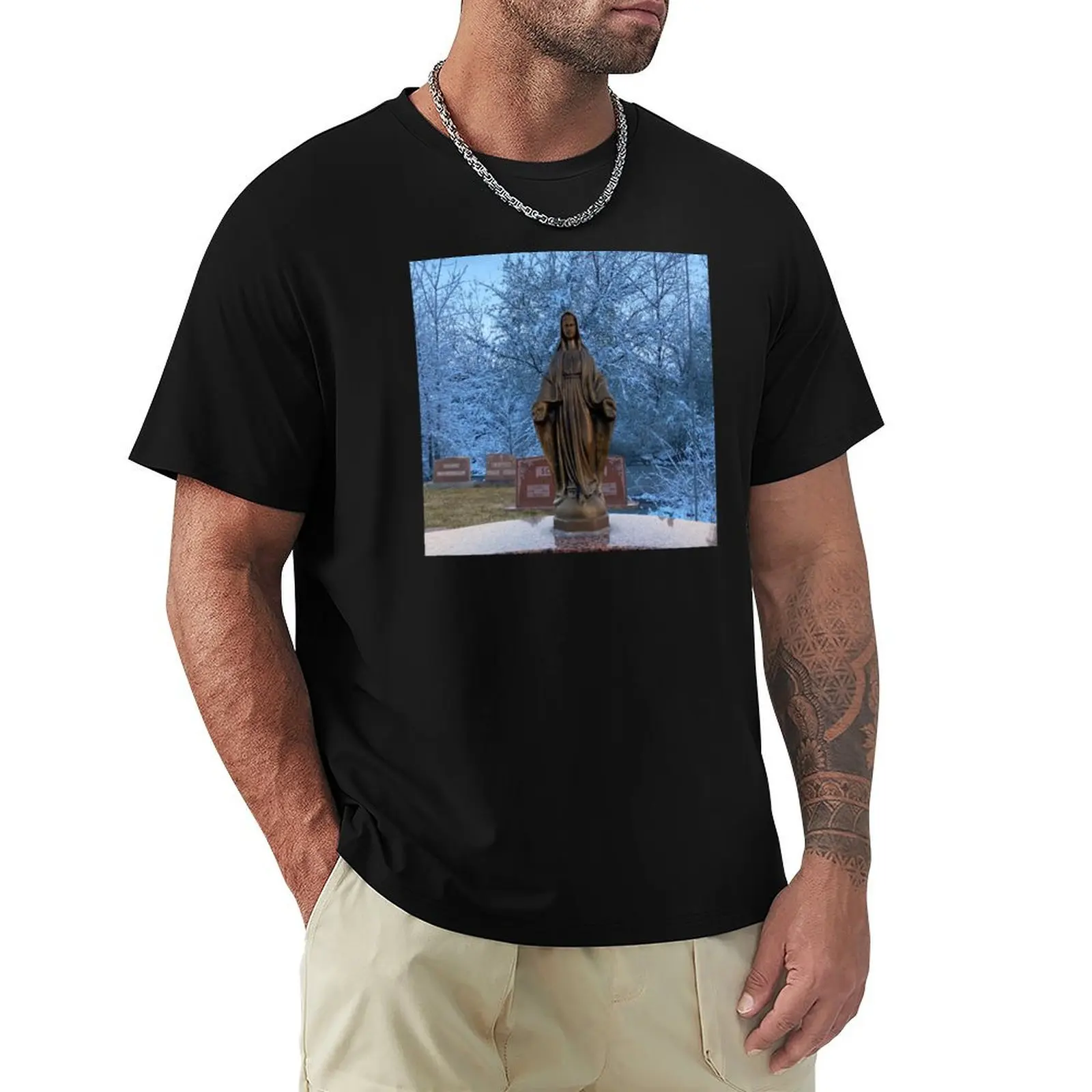 

Snowy Grave in Early Spring T-Shirt Blouse quick drying men graphic t shirts