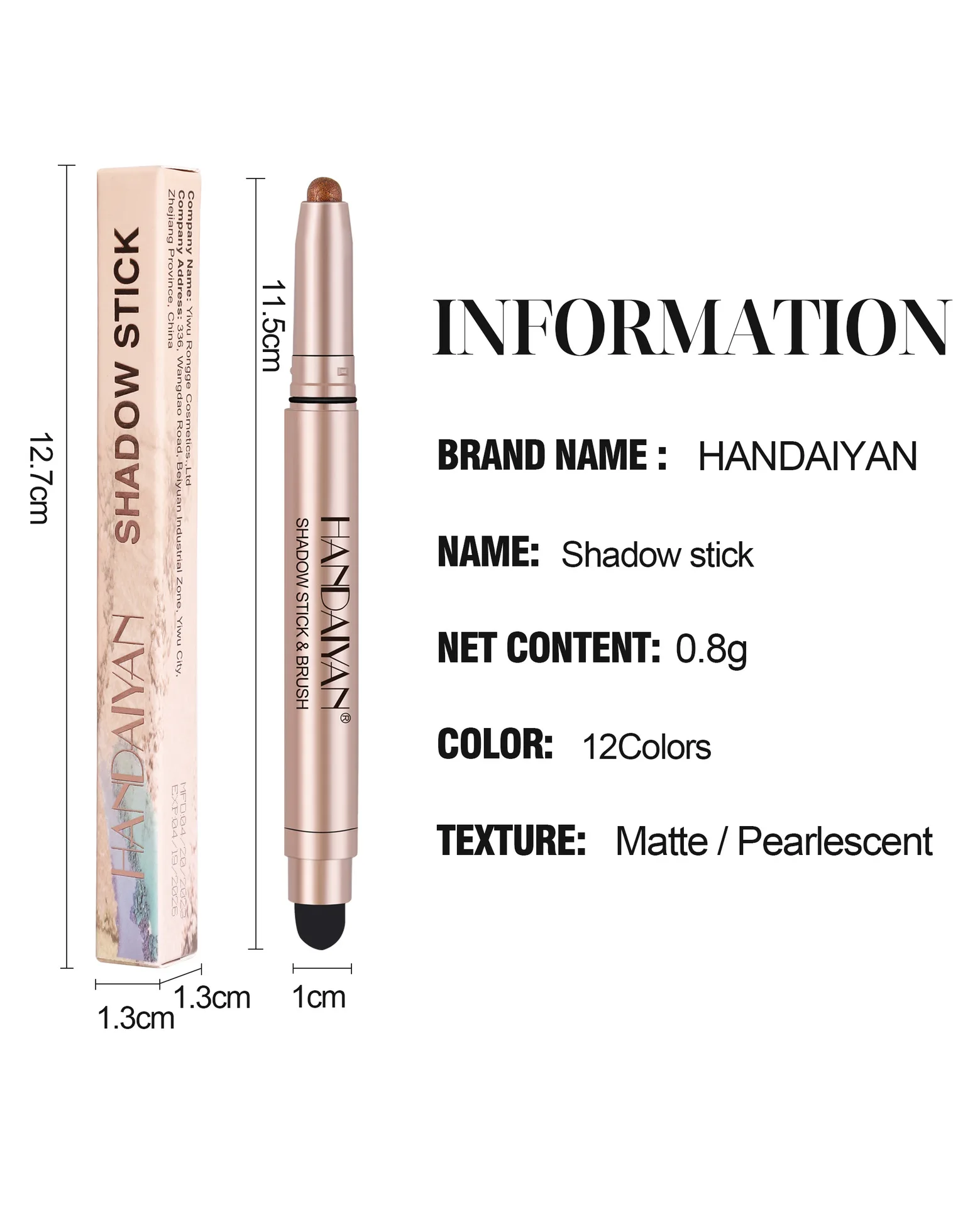 Wasserfester Lidschattenstift Metallic Schimmer Cream Pen Pinsel_voghion.com