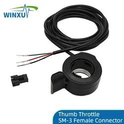 Universal Electric Scooter & E - bike Thumb Throttle - Left/Right Hand 24 - 72V Hall Accelerator Speed Regulator (SM3 Female Connector)